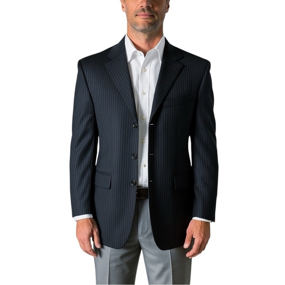 PAUL SMITH Tailored Fit Three Button Navy Pinstripe Wool Blazer Sport Coat - Picture 1 of 9